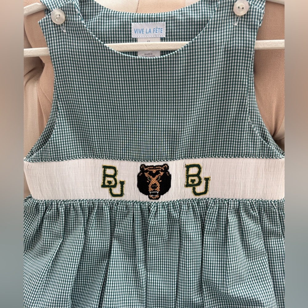 NWT Baylor Bears Girls Smocked Dress 💚